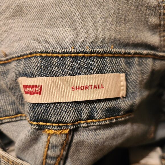 Levi's Youth Girls Denim Overalls Shortalls Button Front Size 12 Reg - Picture 9 of 9